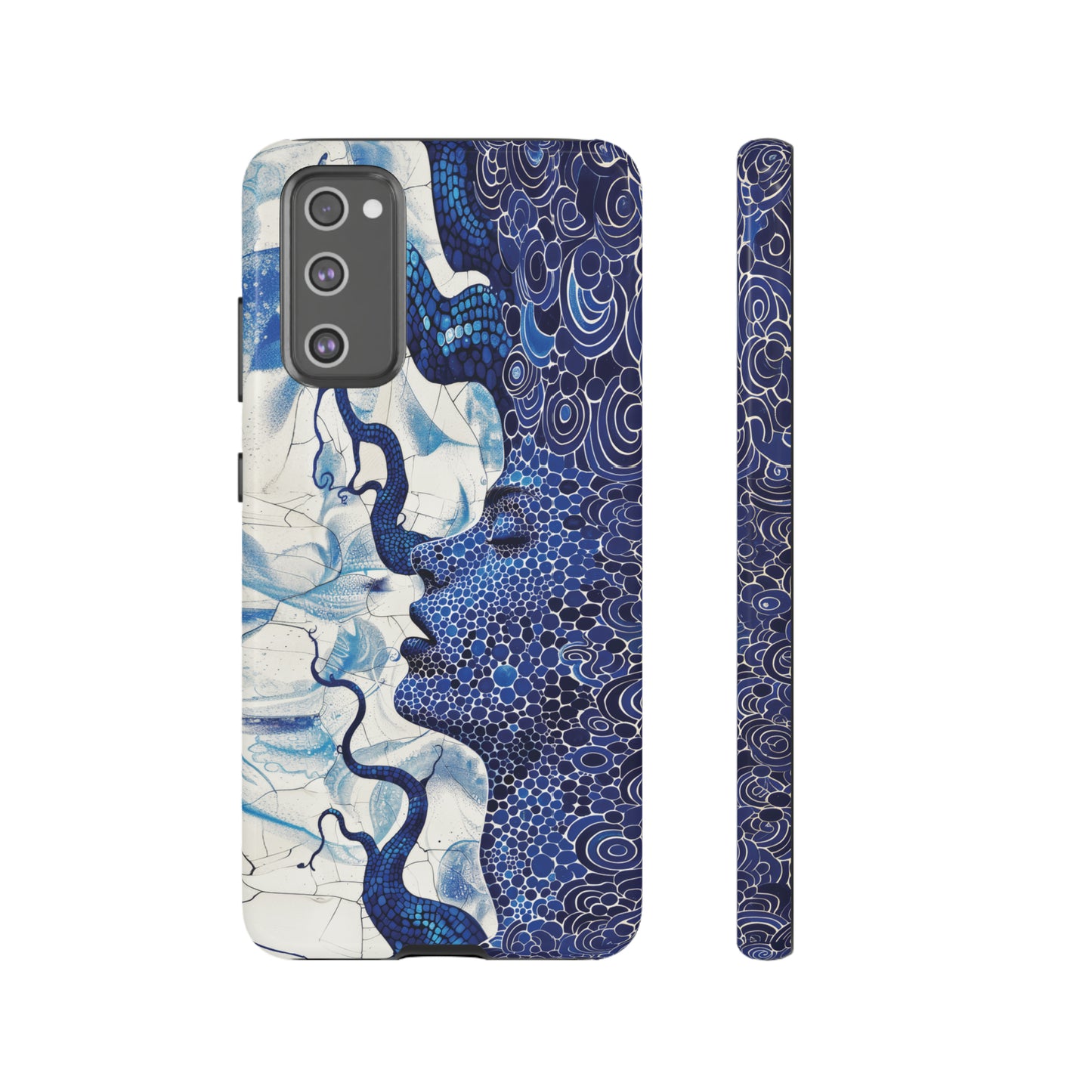 Phone Case, blue woman Artistic design, Tough Case, Colorful whimsical fantasy design, iPhone 15, 14, 13, 12, 11, Samsung, Pixel