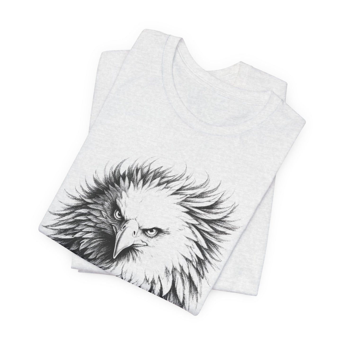 Eagle Head Sketch Tee — Detailed Black & White Bald Eagle Illustration in charcoal T-Shirt