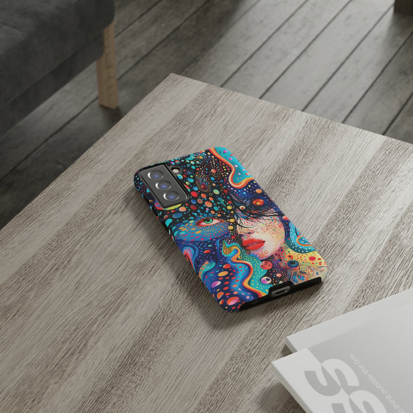 Phone Case, dream in color, Artistic design, Tough Case, Colorful whimsical flower design, iPhone 15, 14, 13, 12, 11, Samsung, Pixel