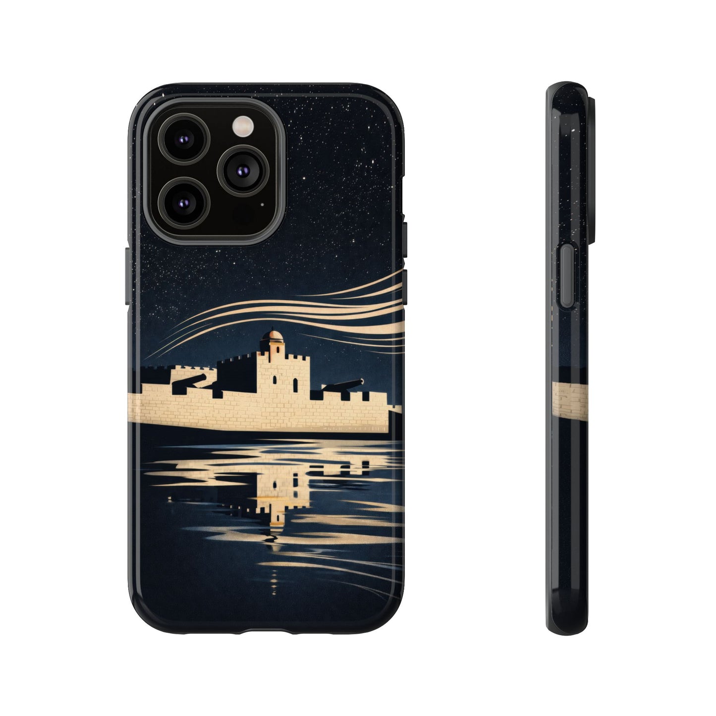 Essaouira Morocco Reflection Tough Phone Case — Night Sky in Essaouira Waterproof Design