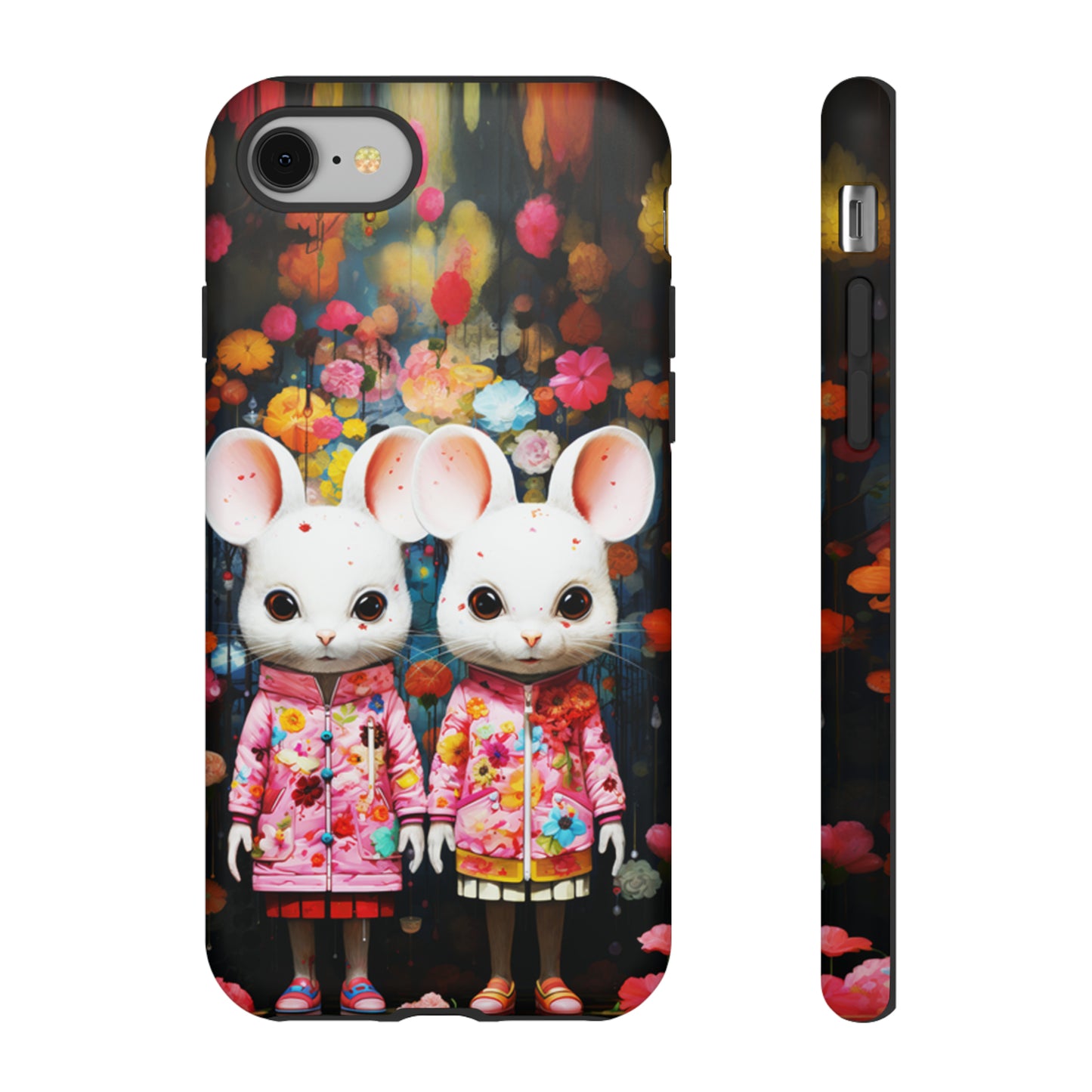 Two mice and flowers Tough Cases