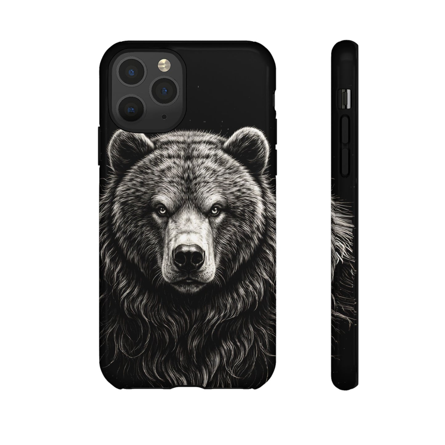 Sketch of a Bear Face Tough Phone Case – Rugged Wild Bear Phone Cover
