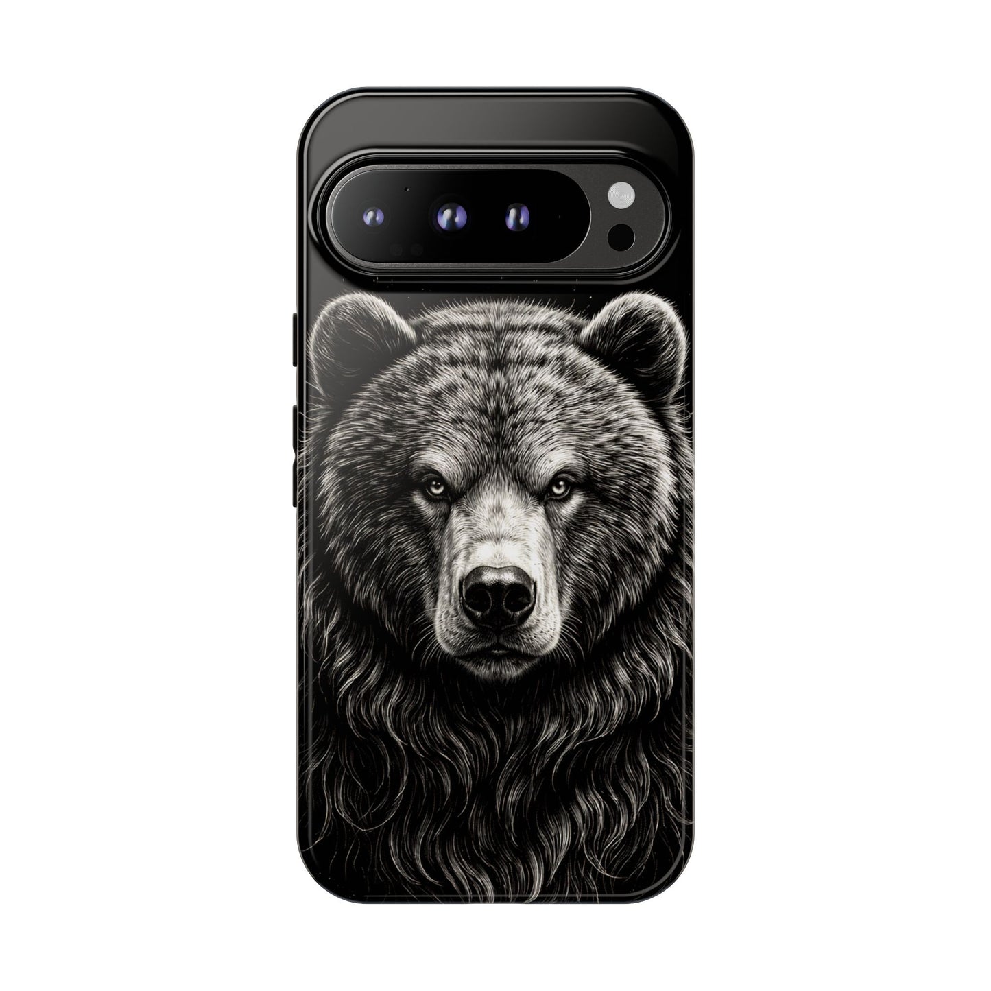 Sketch of a Bear Face Tough Phone Case – Rugged Wild Bear Phone Cover