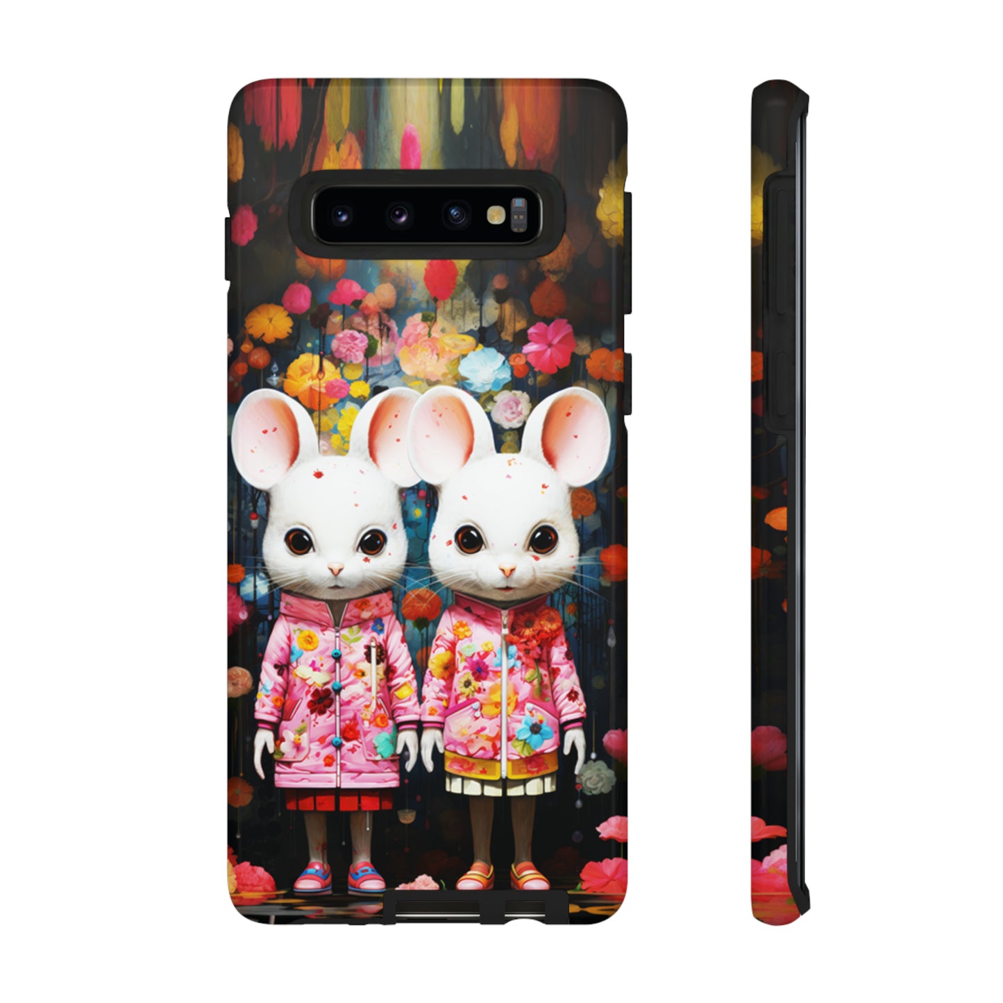 Two mice and flowers Tough Cases