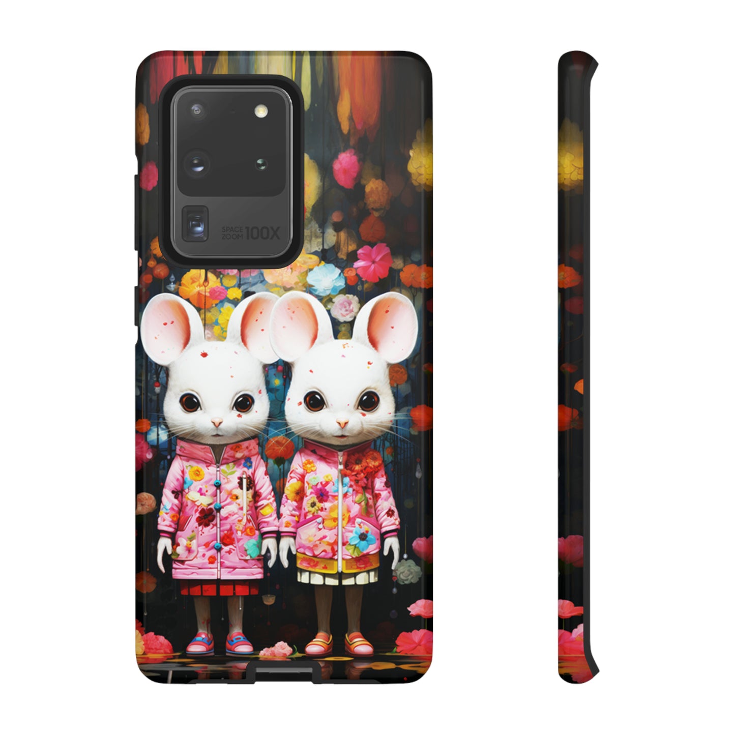 Two mice and flowers Tough Cases