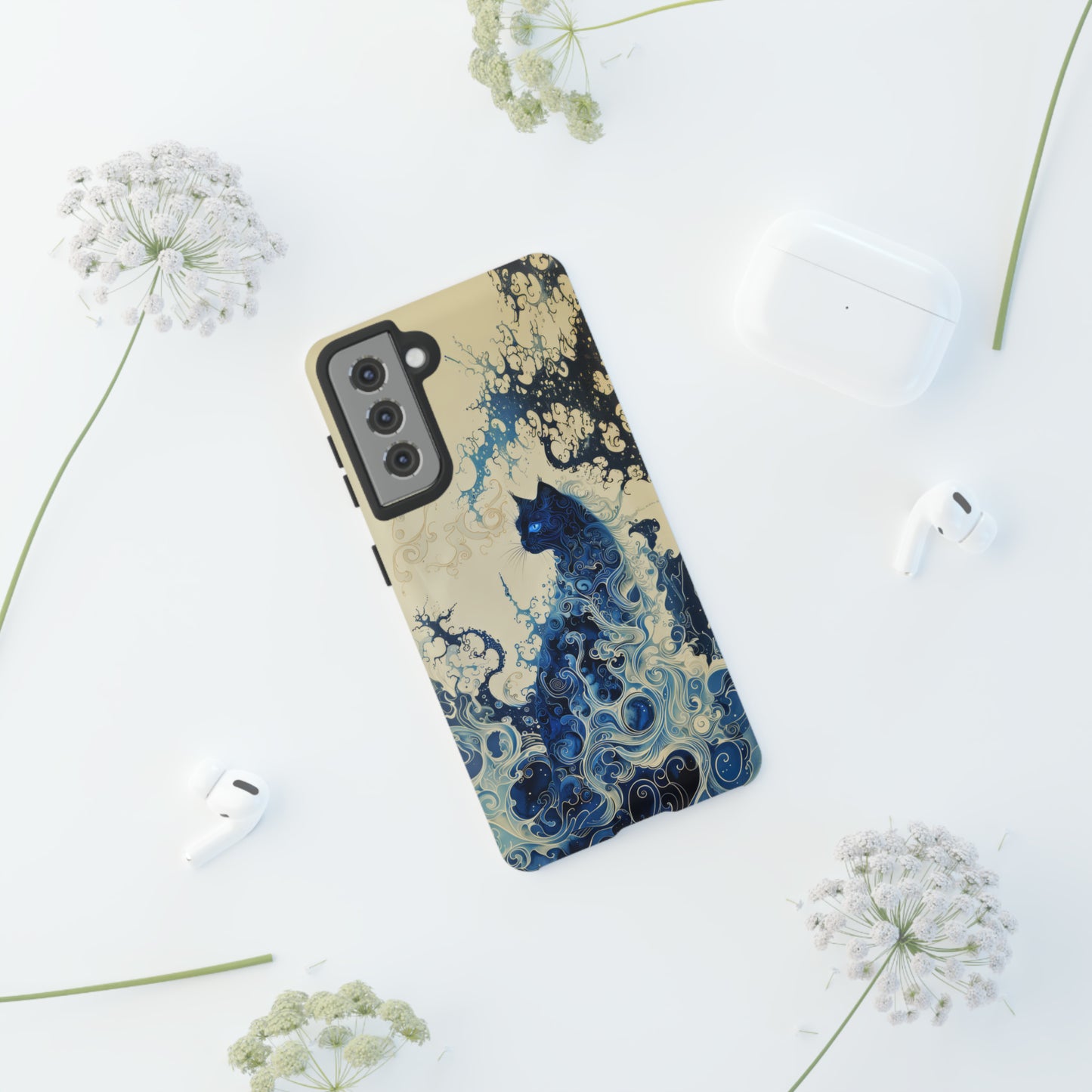 Black cat in smokeTough Cases