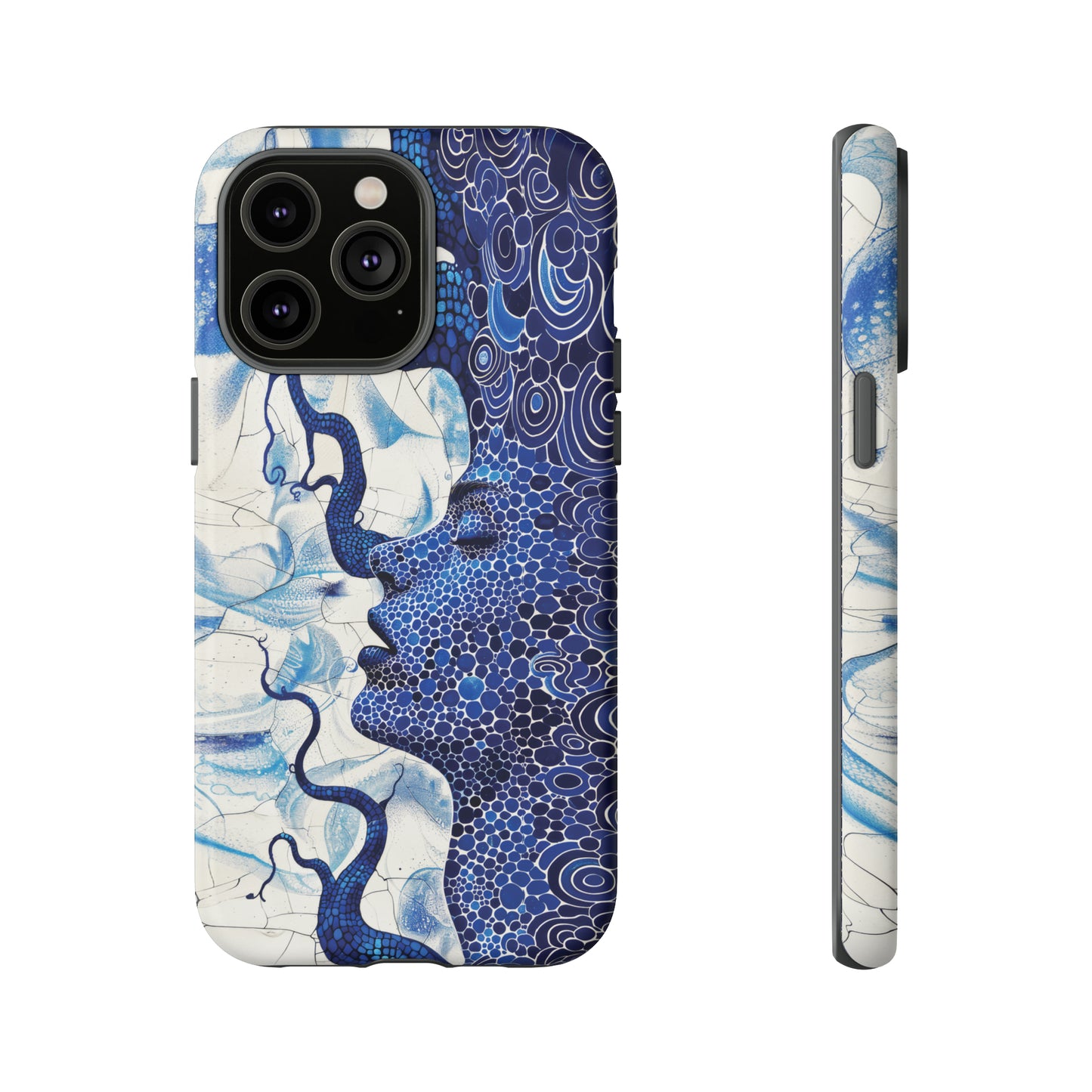 Phone Case, blue woman Artistic design, Tough Case, Colorful whimsical fantasy design, iPhone 15, 14, 13, 12, 11, Samsung, Pixel