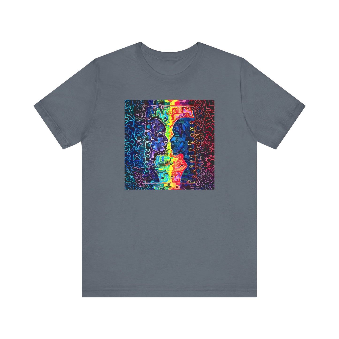 Rainbow puzzel man Unisex Jersey Short Sleeve Tee
