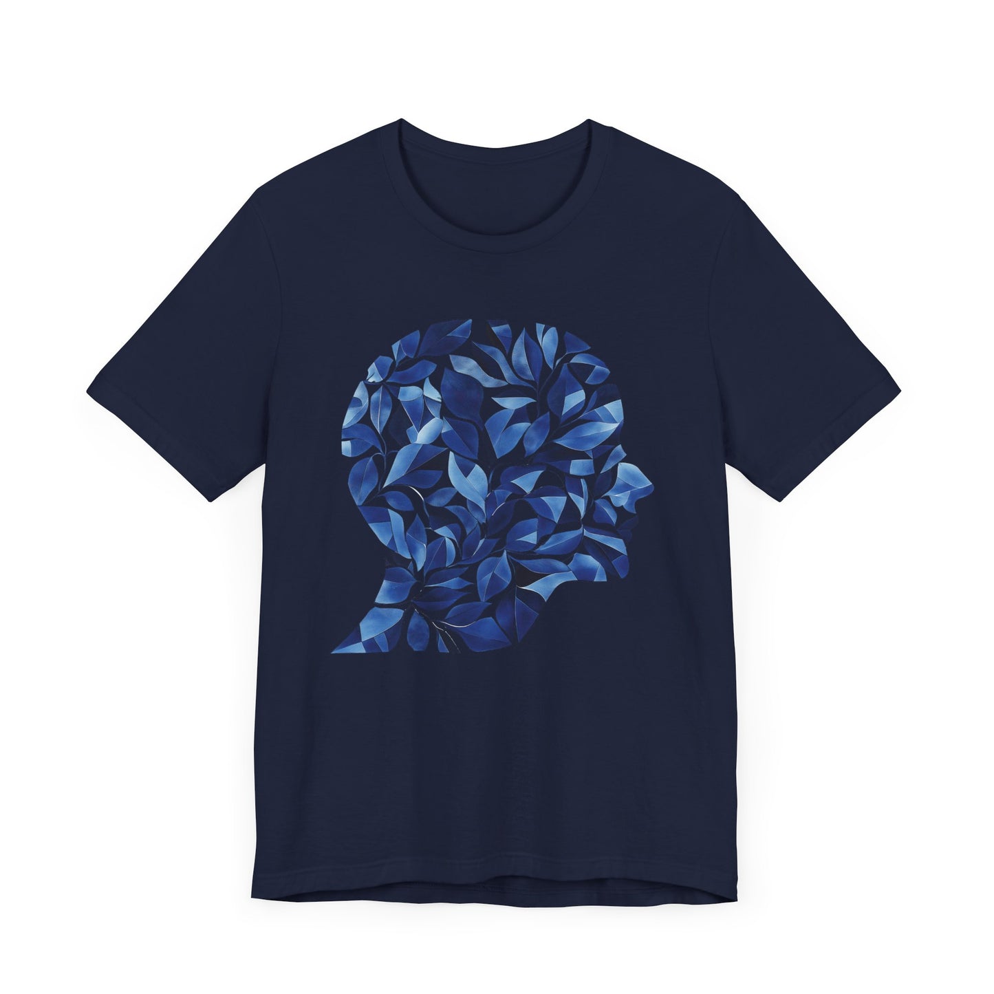 Blue Leaves Silhouette Unisex Tee - Nature Inspired Design