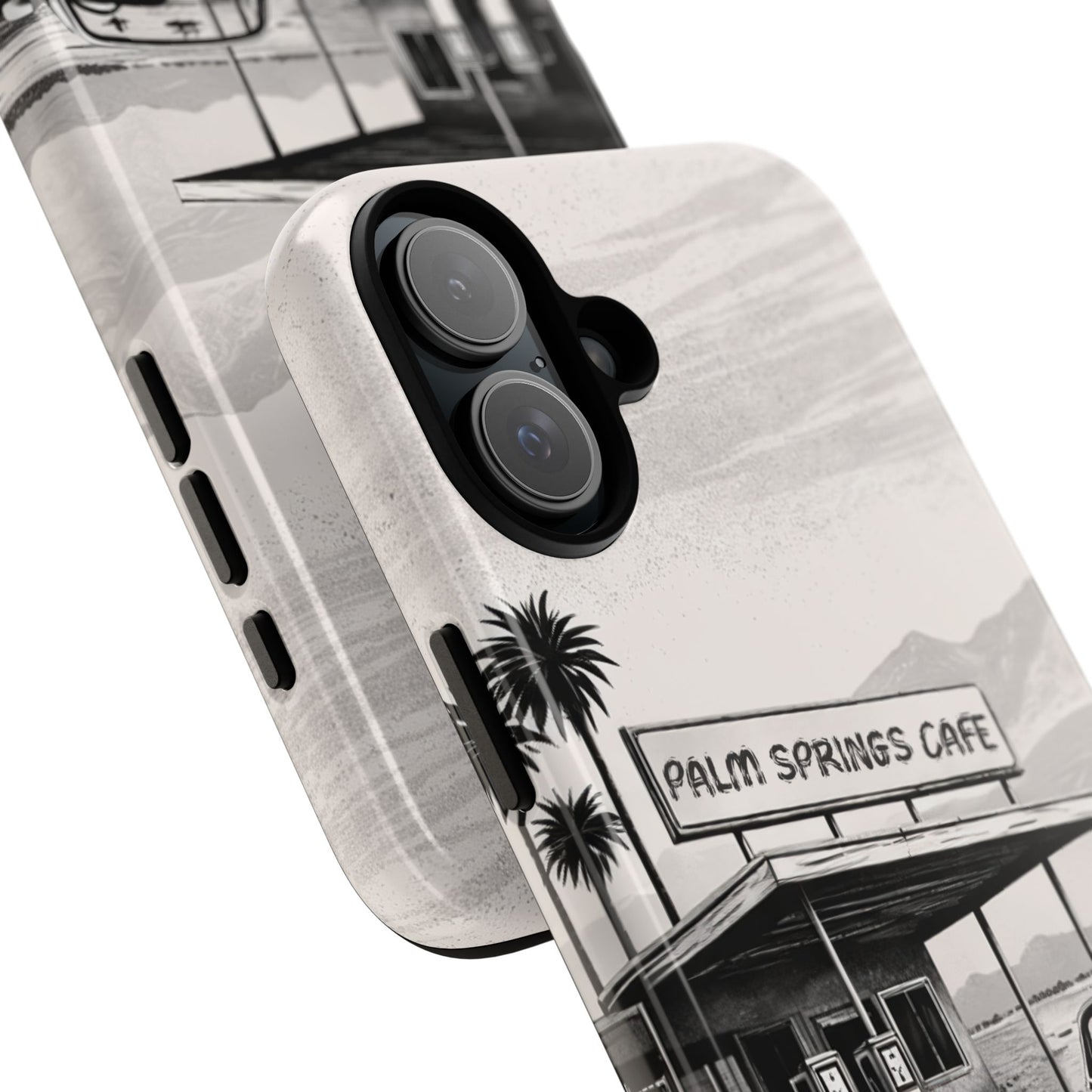Vintage Palm Springs Cafe Phone Case – Retro Convertible Roadtrip Design