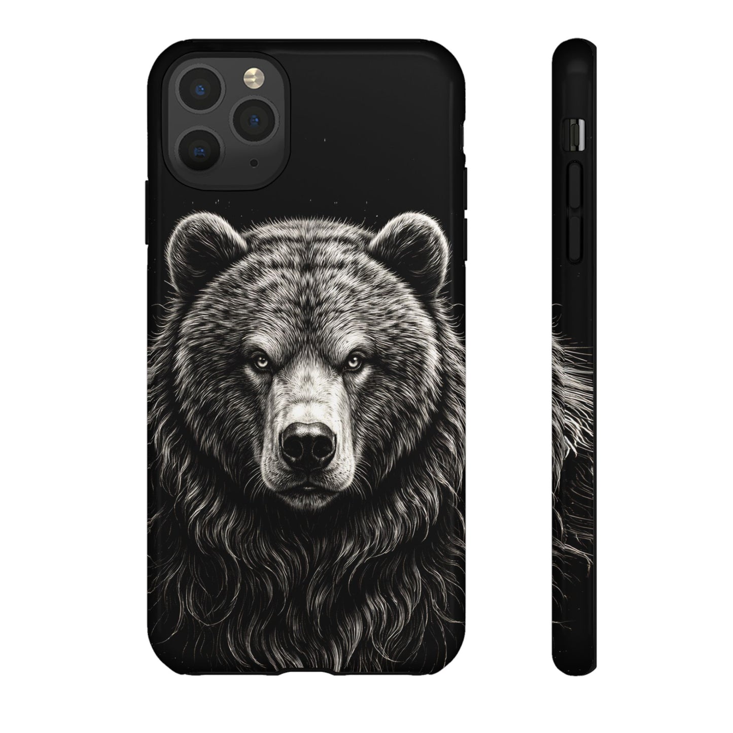 Sketch of a Bear Face Tough Phone Case – Rugged Wild Bear Phone Cover