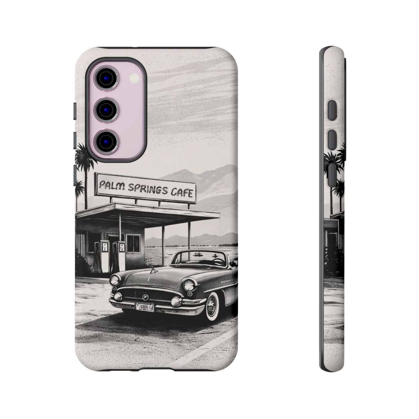 Vintage Palm Springs Cafe Phone Case – Retro Convertible Roadtrip Design
