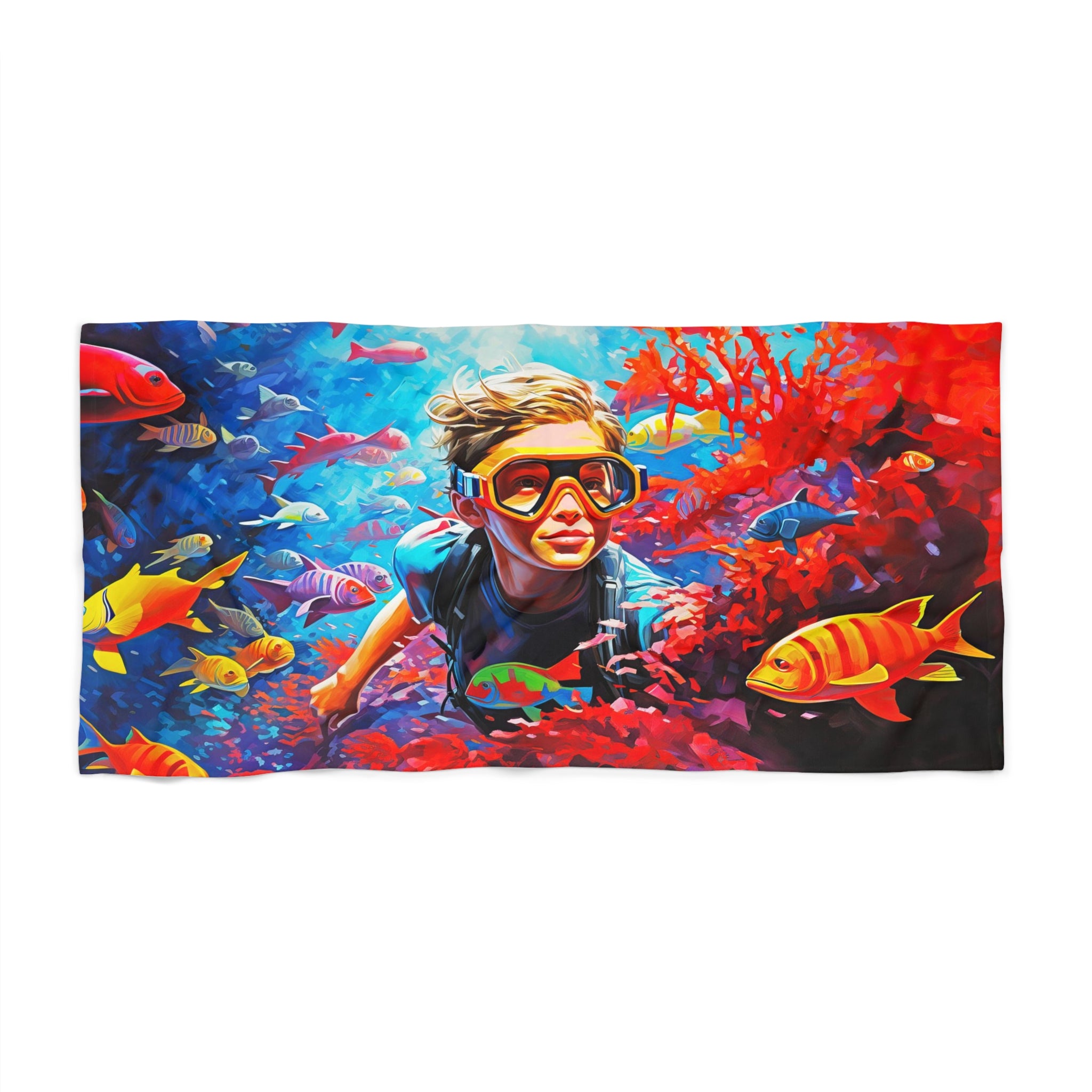 Red Coral Cove Beach Towel