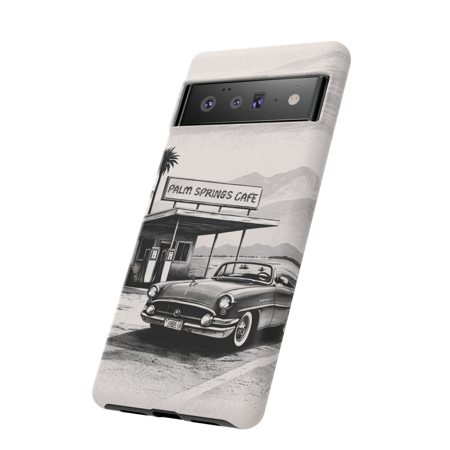 Vintage Palm Springs Cafe Phone Case – Retro Convertible Roadtrip Design