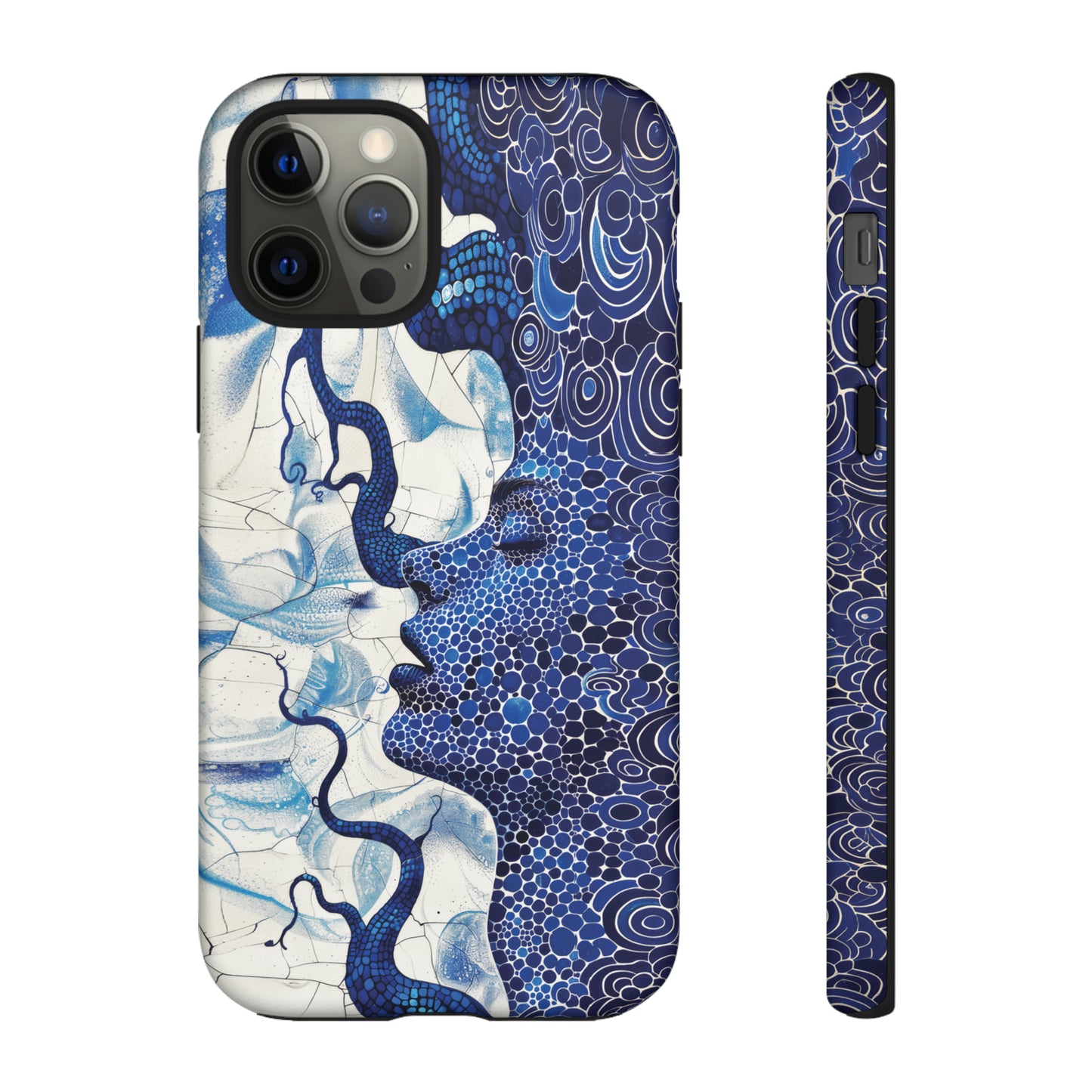 Phone Case, blue woman Artistic design, Tough Case, Colorful whimsical fantasy design, iPhone 15, 14, 13, 12, 11, Samsung, Pixel