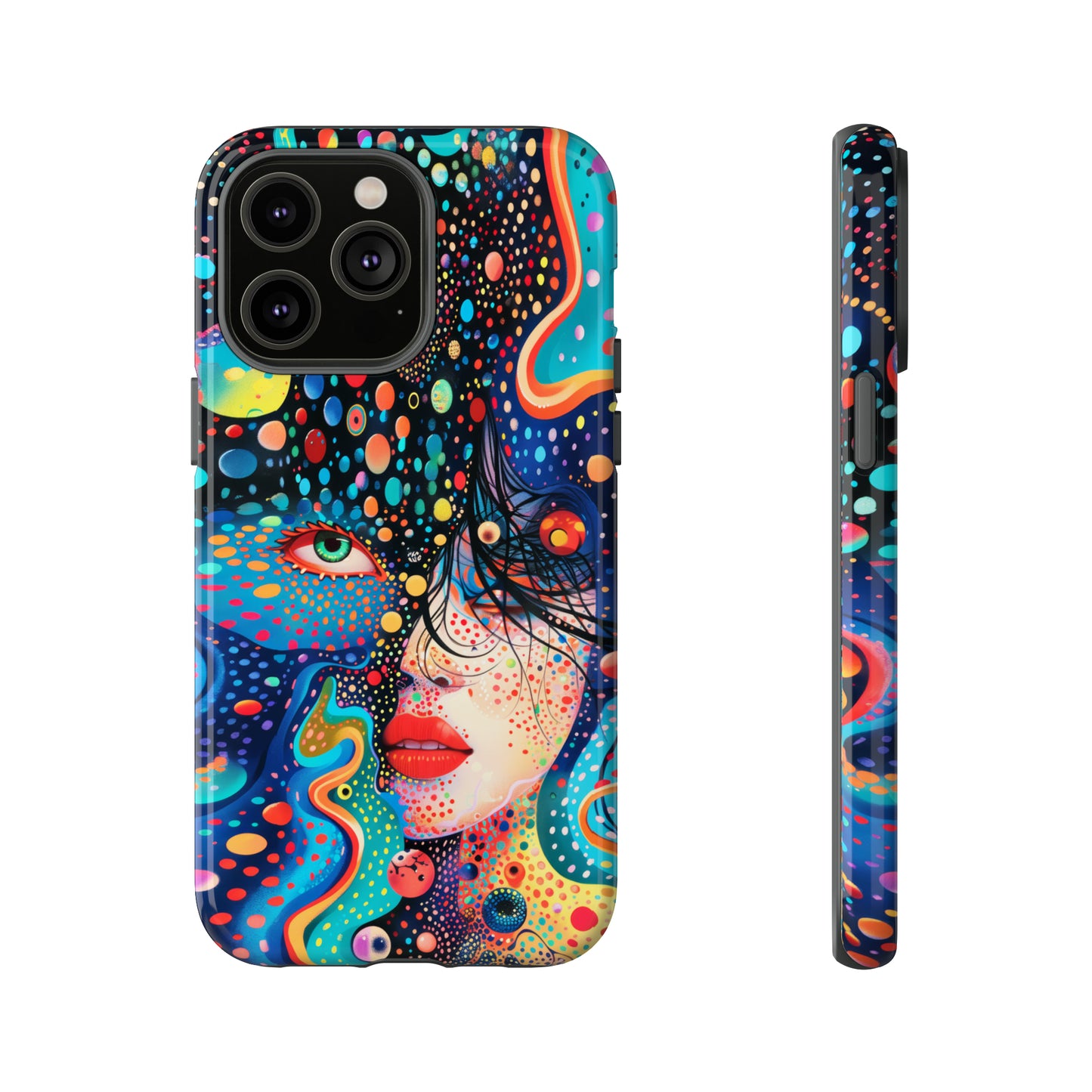 Phone Case, dream in color, Artistic design, Tough Case, Colorful whimsical flower design, iPhone 15, 14, 13, 12, 11, Samsung, Pixel