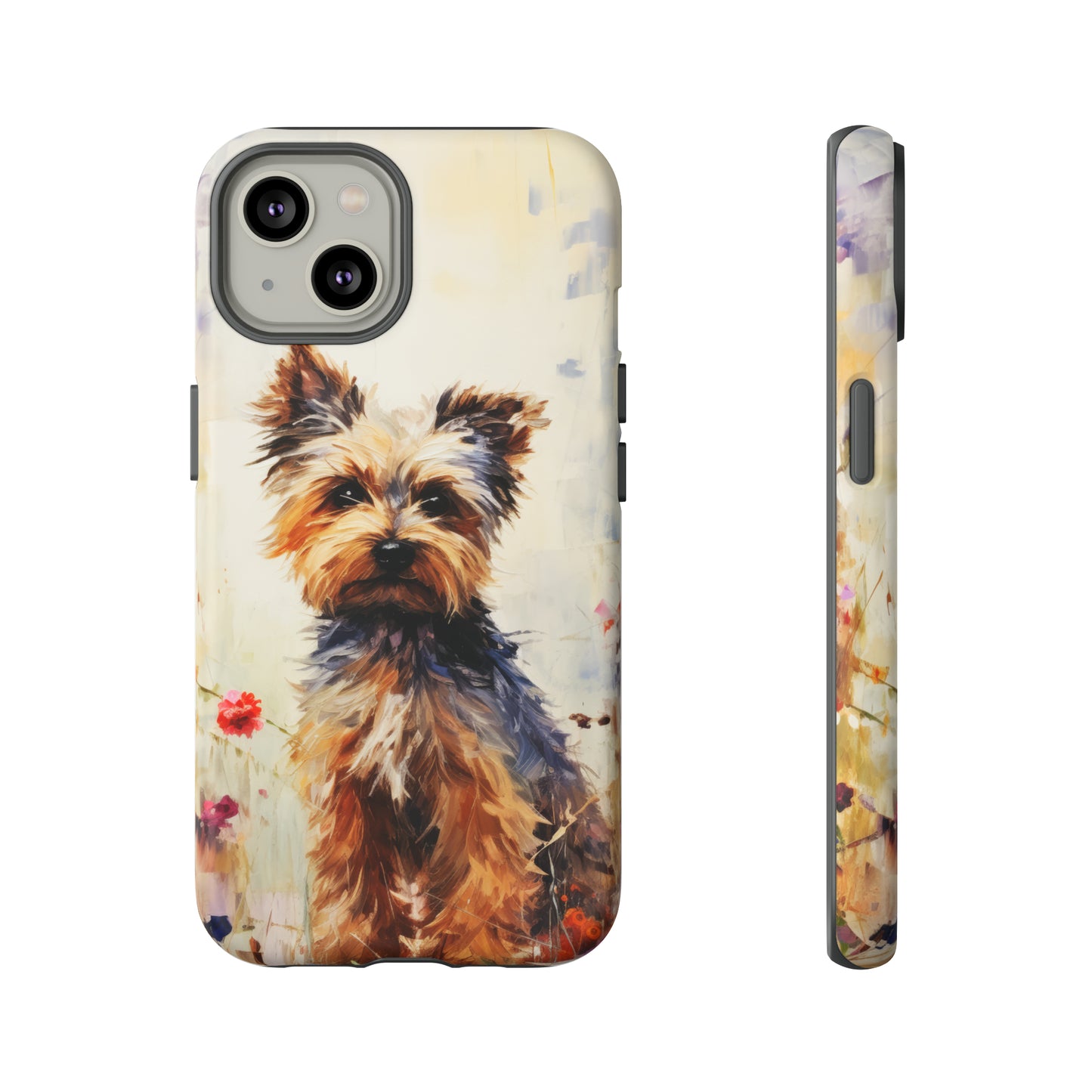 Yorkie in flowers Tough Cases
