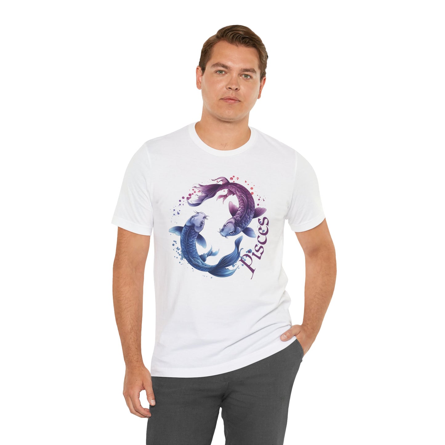Pisces Artistic Zodiac Unisex Tee, Jersey Short Sleeve Tee, Your Perfect Everyday Favorite