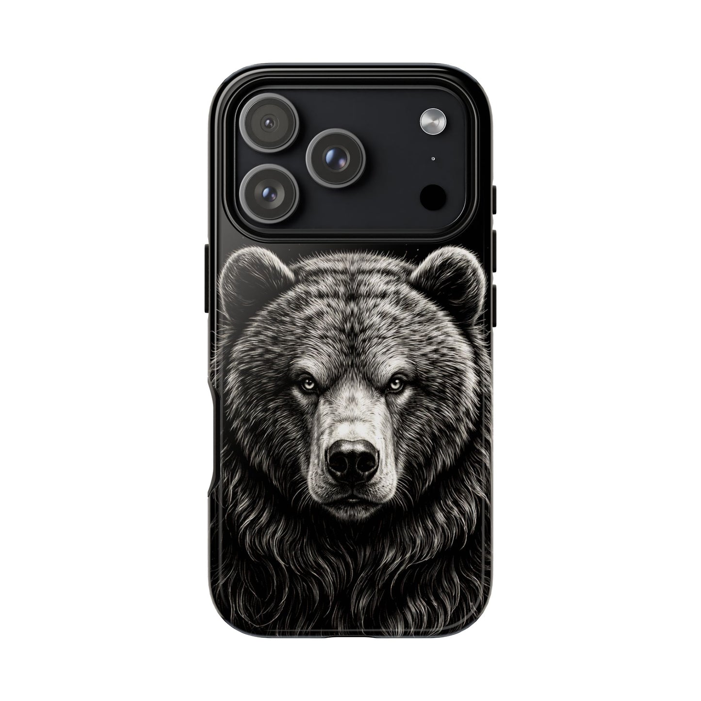 Sketch of a Bear Face Tough Phone Case – Rugged Wild Bear Phone Cover