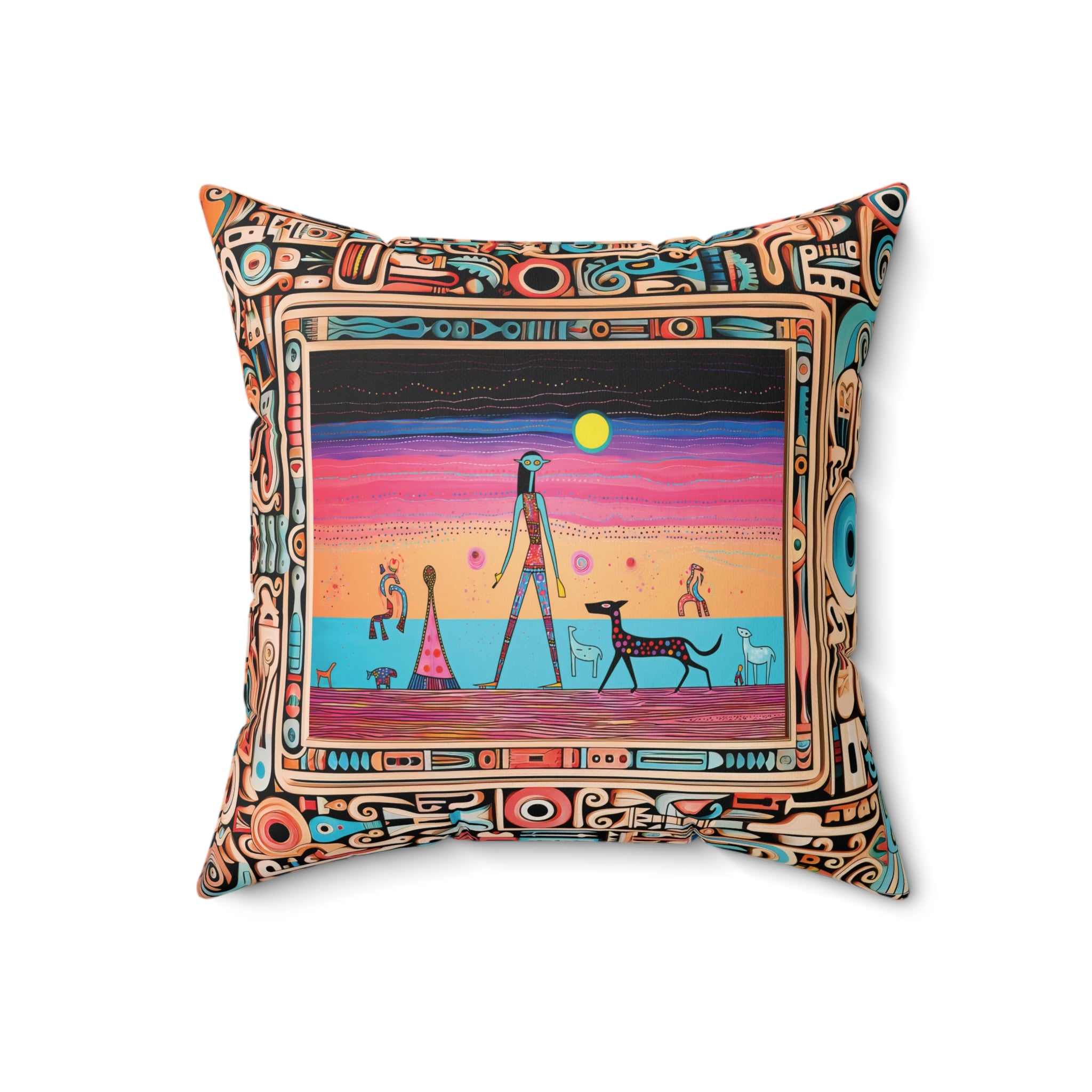 Liquid Sunset Square Pillow