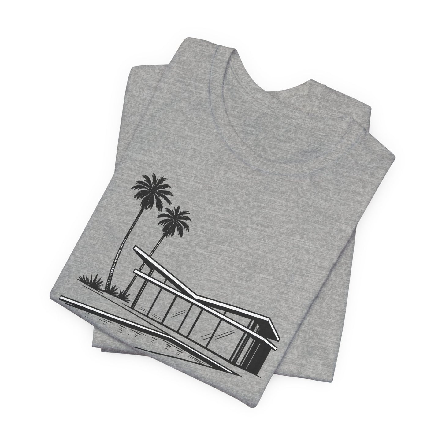 Mid-Century Modern House Tee Mid Century Icons series— Palm Tree Architectural Graphic Shirt, Mid Century modern, Palm Springs
