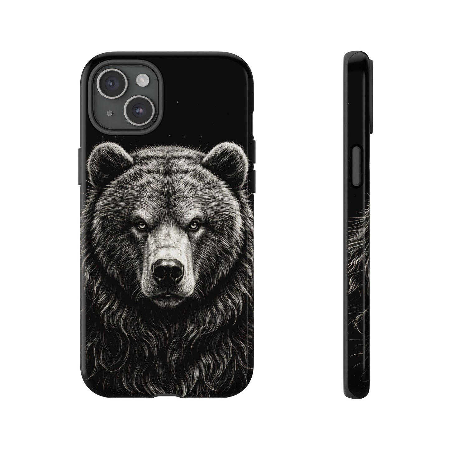 Sketch of a Bear Face Tough Phone Case – Rugged Wild Bear Phone Cover