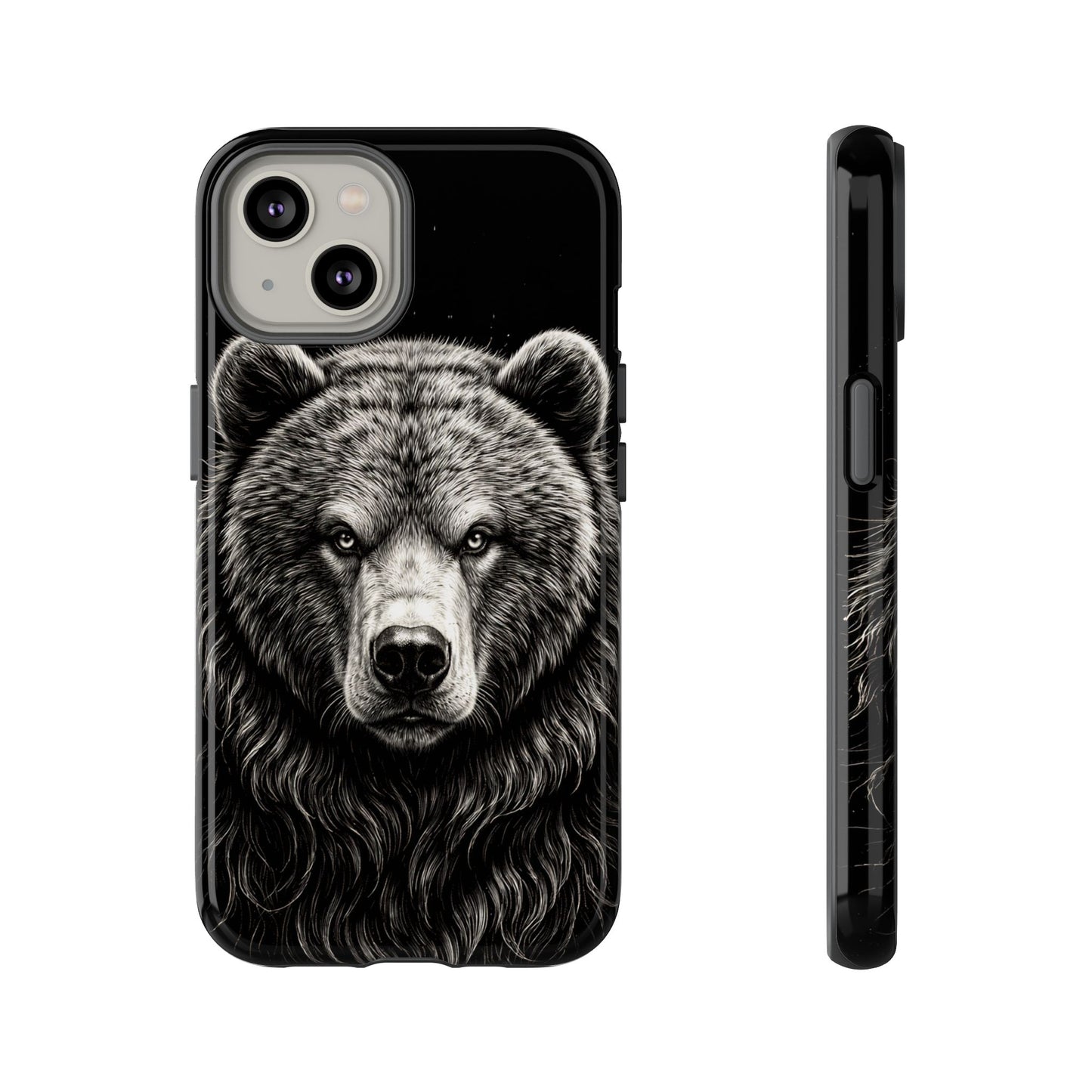 Sketch of a Bear Face Tough Phone Case – Rugged Wild Bear Phone Cover