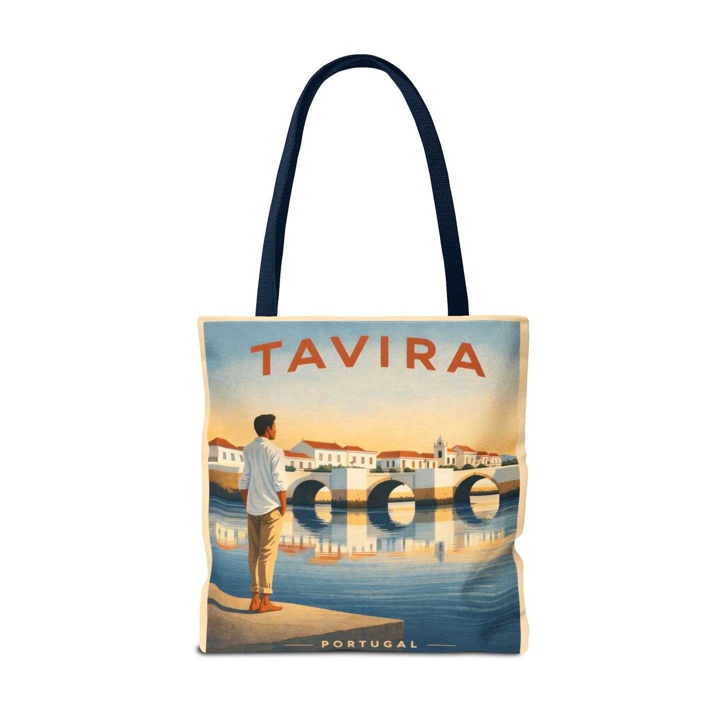 Tavira Portugal Vintage Travel Poster Tote Bag, Iconic Tavira