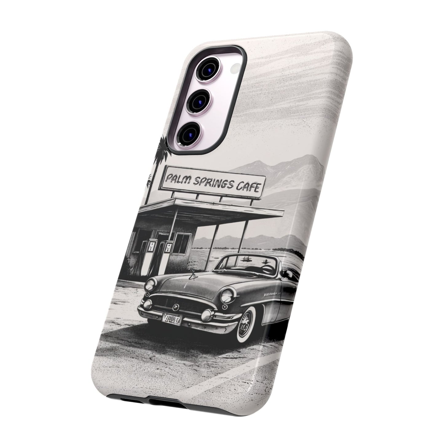 Vintage Palm Springs Cafe Phone Case – Retro Convertible Roadtrip Design