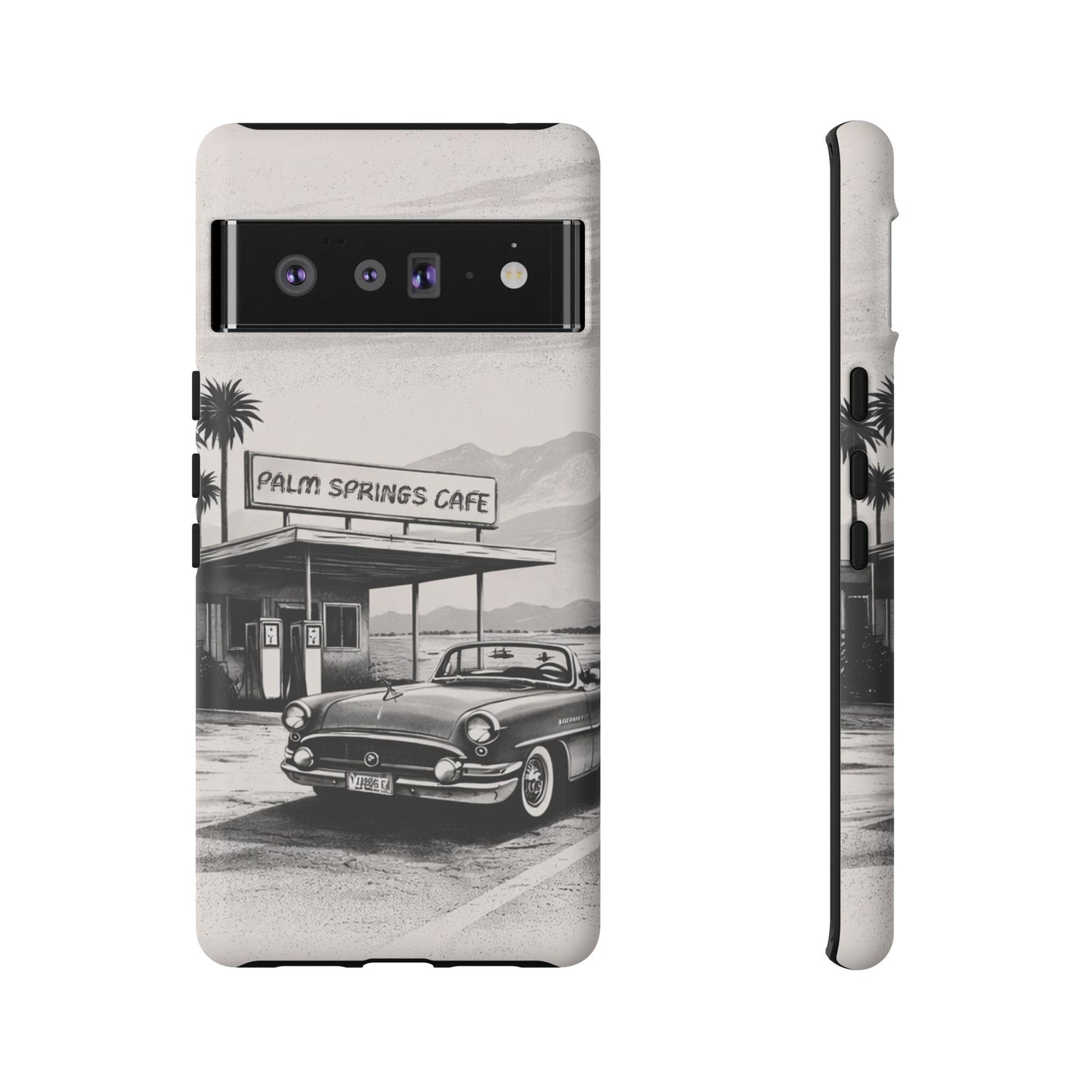 Vintage Palm Springs Cafe Phone Case – Retro Convertible Roadtrip Design