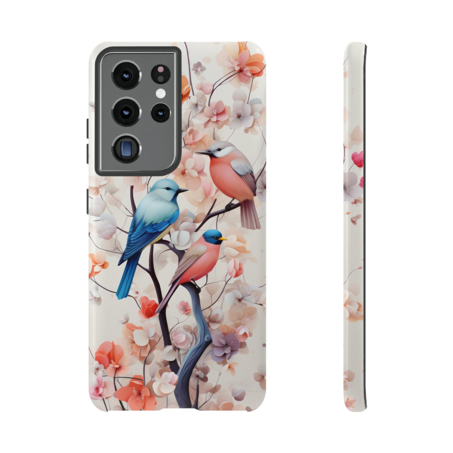 Three birds on a branch water color Tough Cases