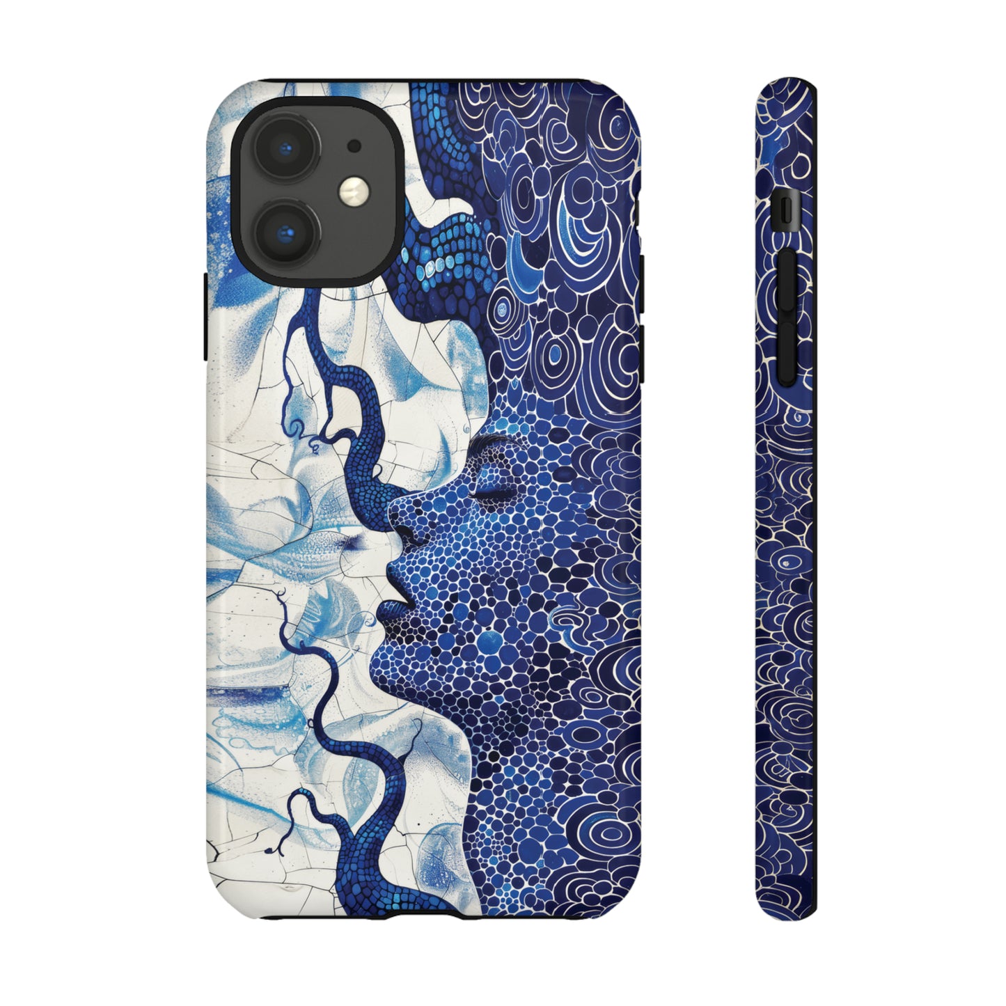 Phone Case, blue woman Artistic design, Tough Case, Colorful whimsical fantasy design, iPhone 15, 14, 13, 12, 11, Samsung, Pixel