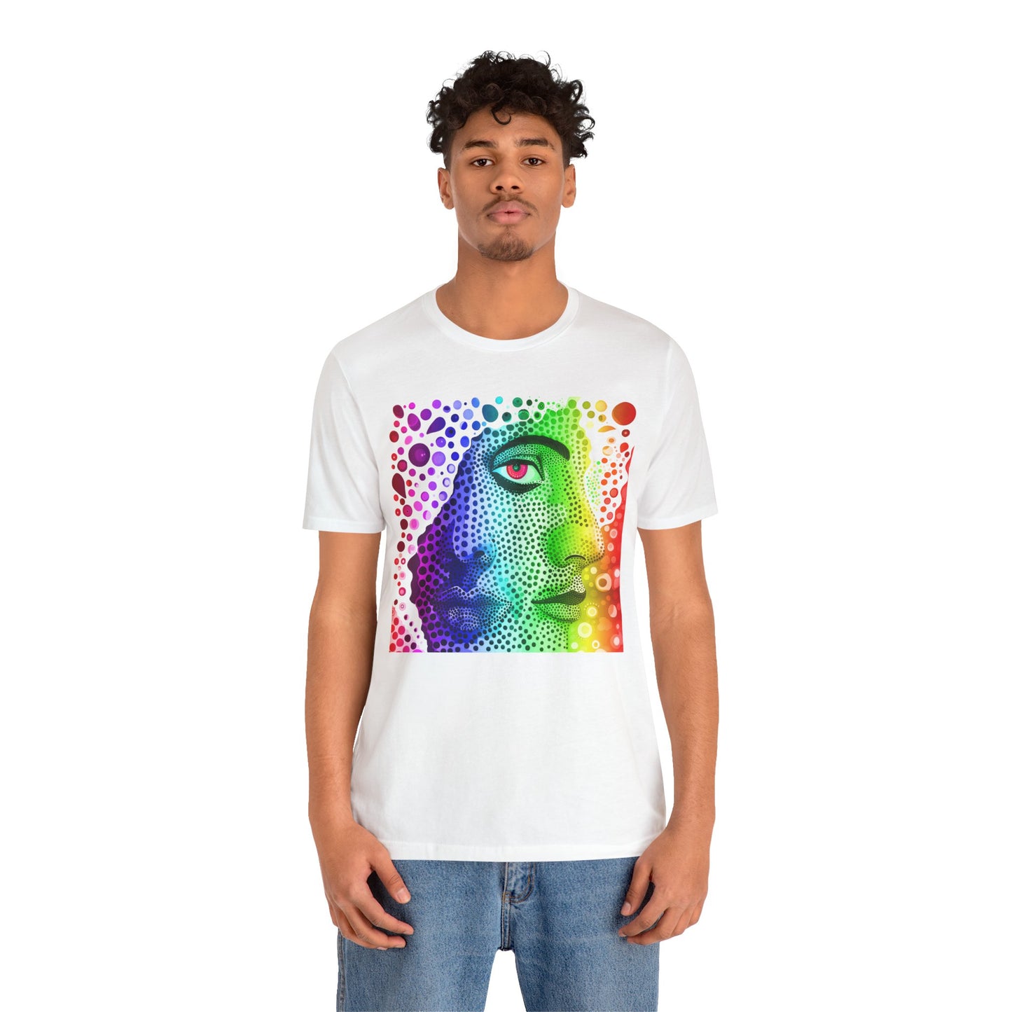 Two faced rainbow Unisex Jersey Short Sleeve Tee
