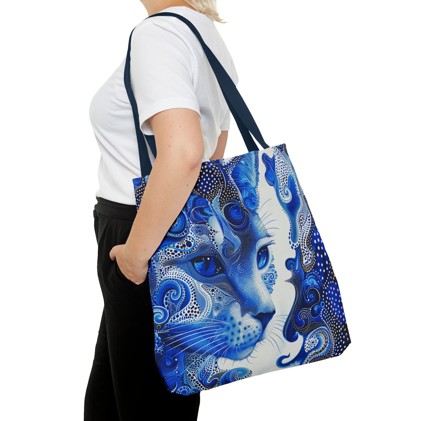 Blue Jewel Cat Tote Bag