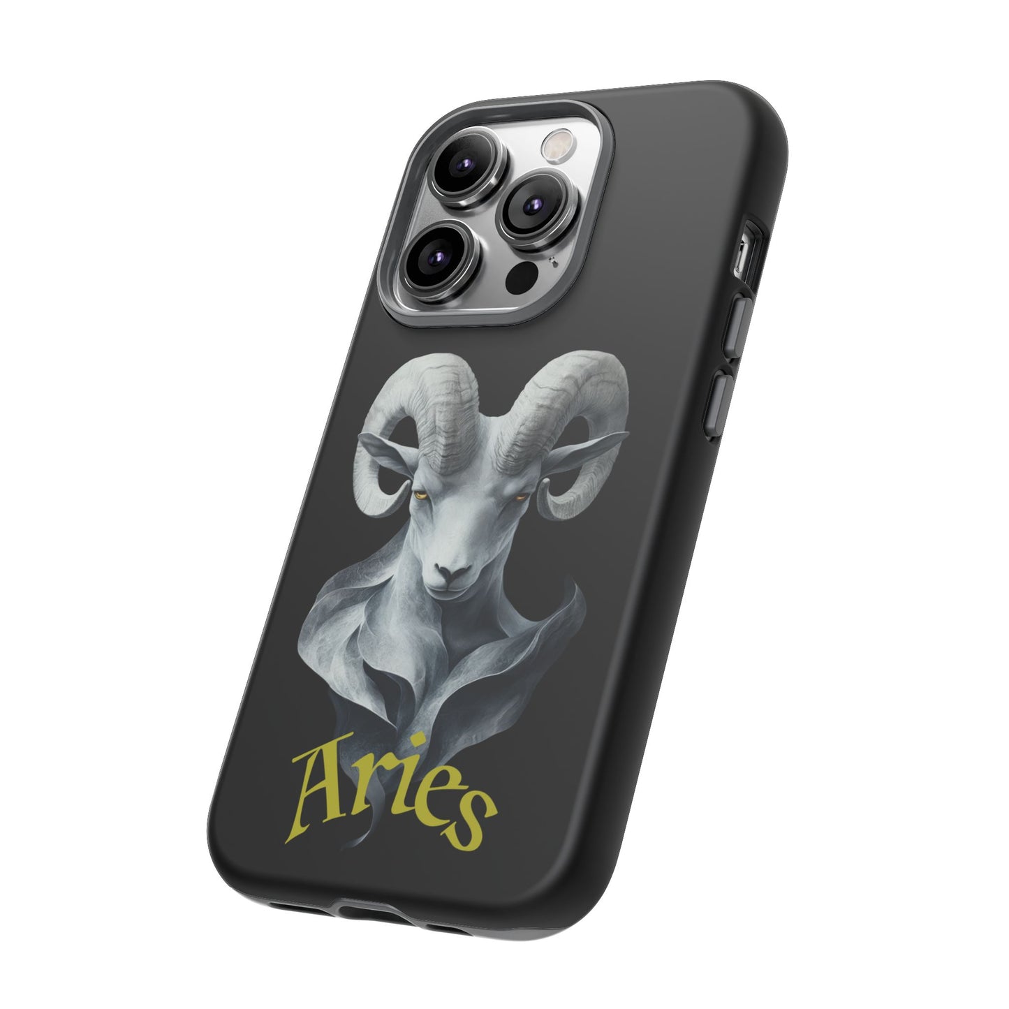 Aries Tough Phone Cases, Artistic Zodiac Phone Cases, premium-quality cases for iPhone, Samsung Galaxy, and Google Pixel devices