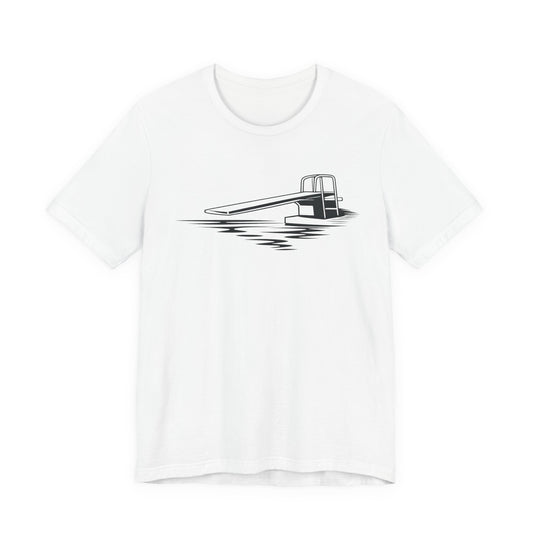 Desert Modern Icons series, Diving board graphic Unisex Jersey Short Sleeve Tee, Vintage Palm Springs