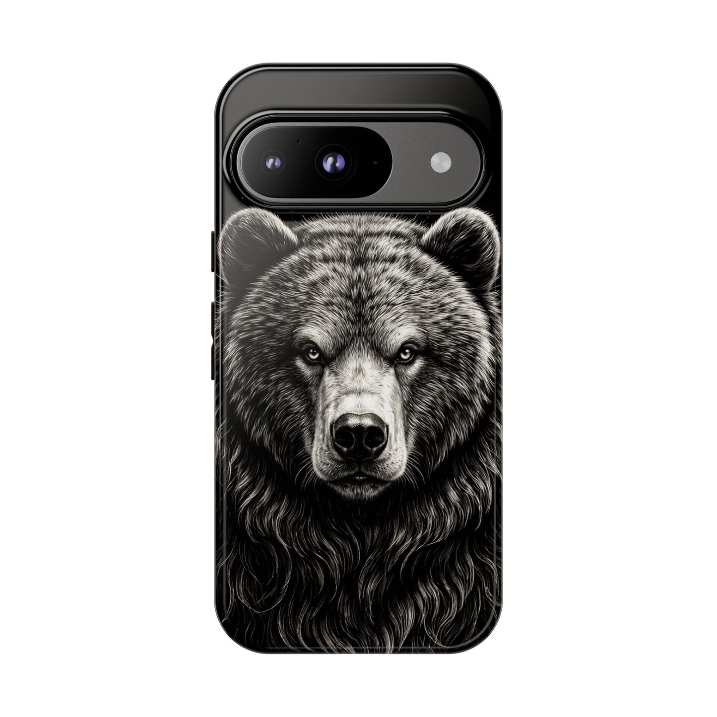Sketch of a Bear Face Tough Phone Case – Rugged Wild Bear Phone Cover