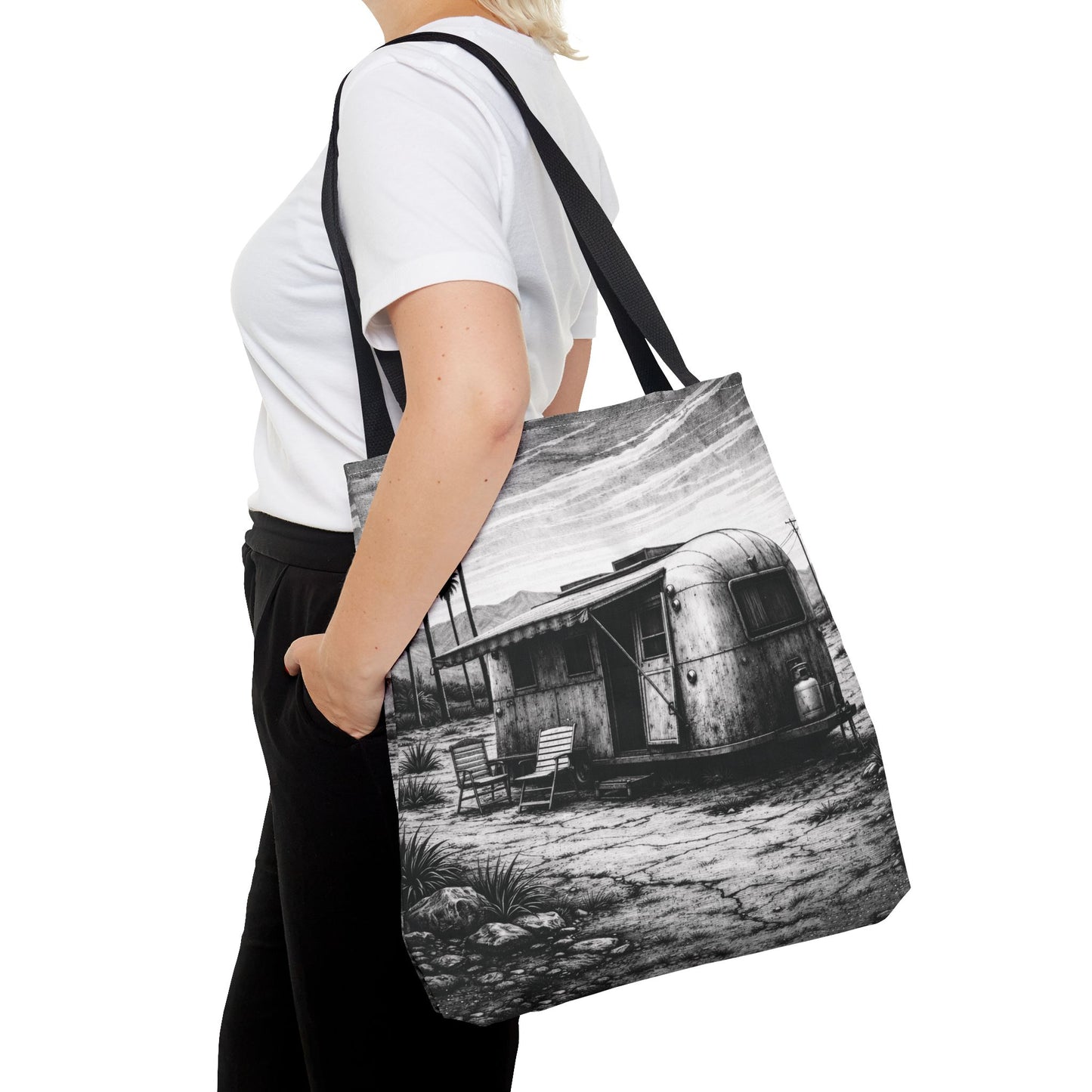 Vintage Airstream Trailer Tote Bag – Retro Desert, Vintage Airstream Carryall