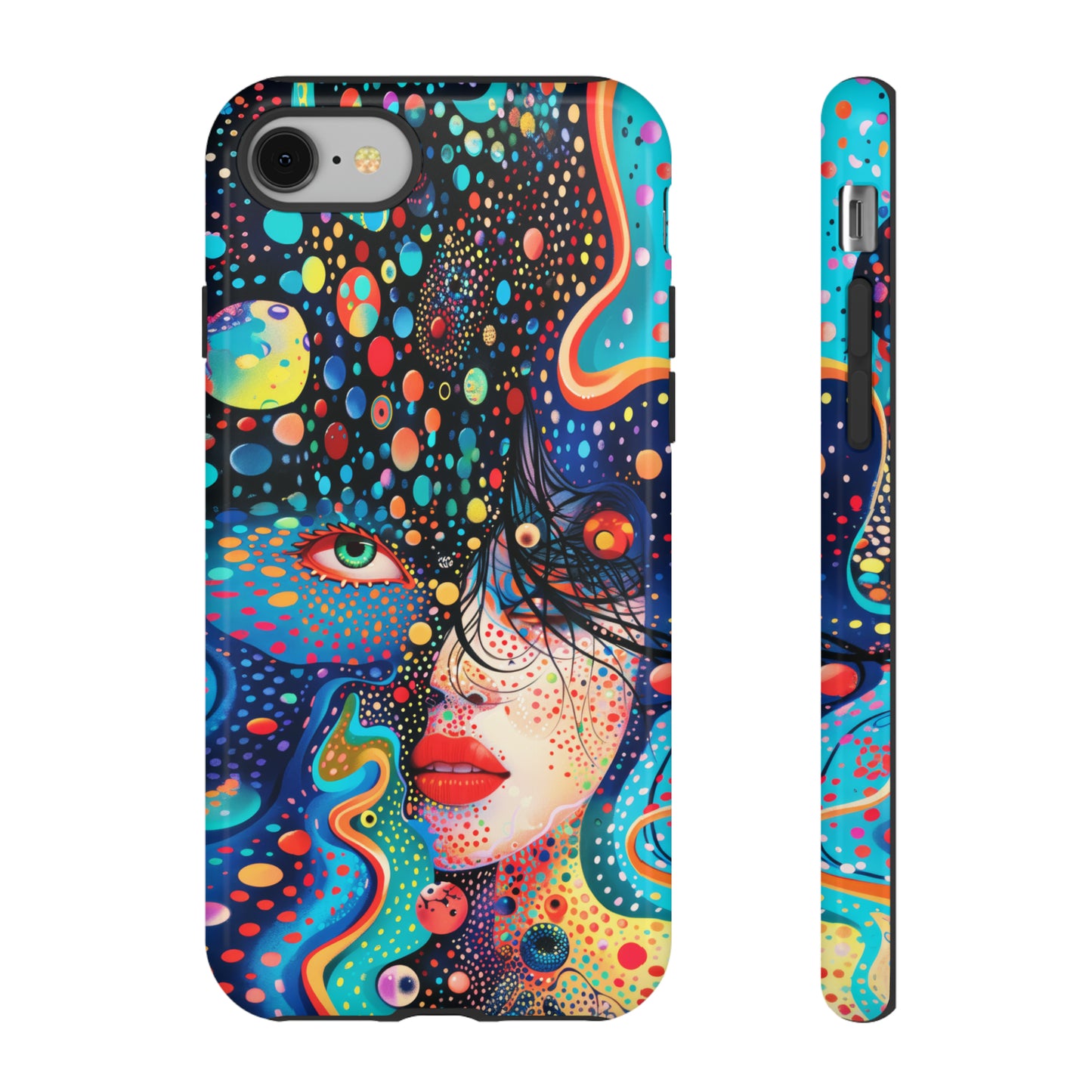 Phone Case, dream in color, Artistic design, Tough Case, Colorful whimsical flower design, iPhone 15, 14, 13, 12, 11, Samsung, Pixel