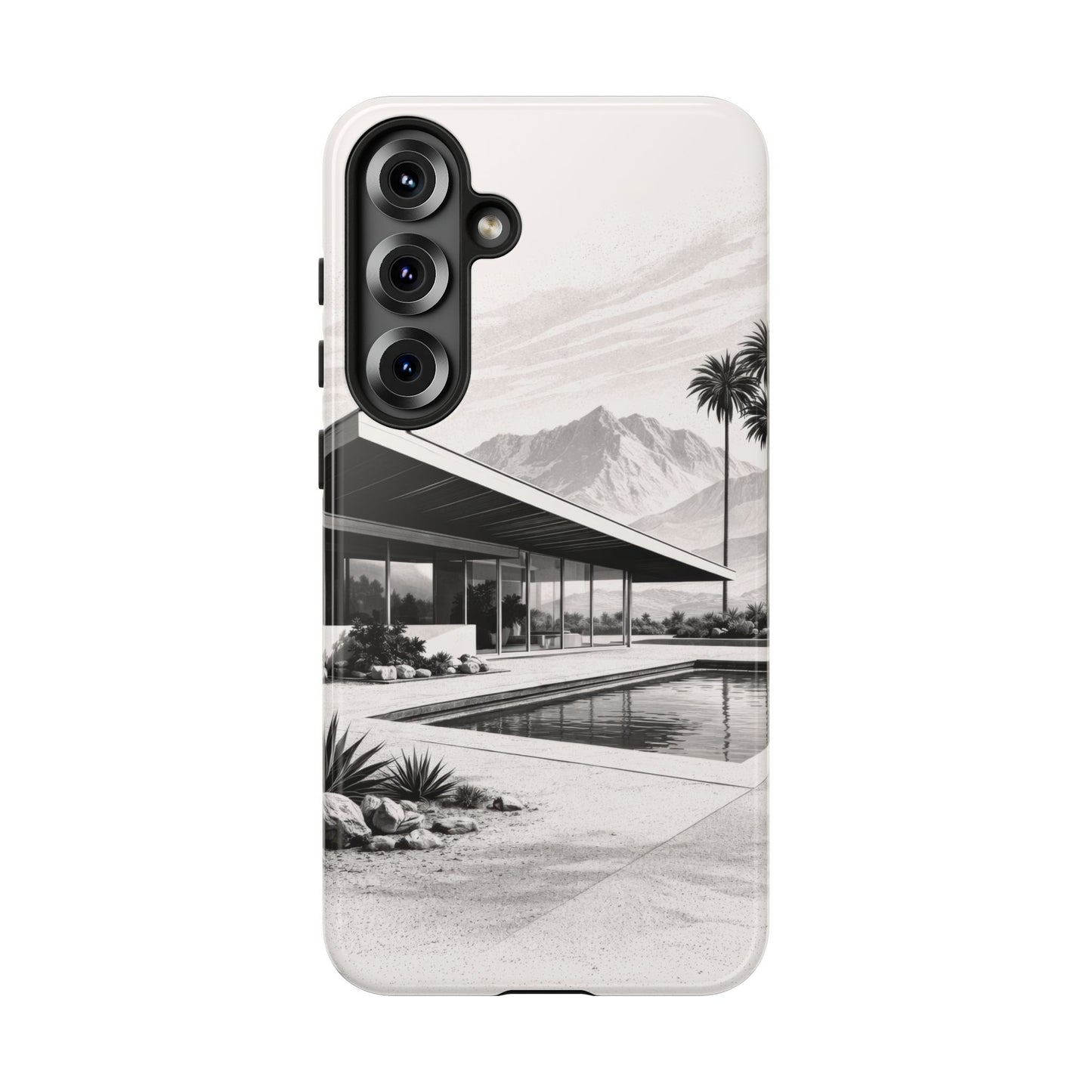 Mid-Century Palm Springs Phone Case – Retro Modern Desert House Design