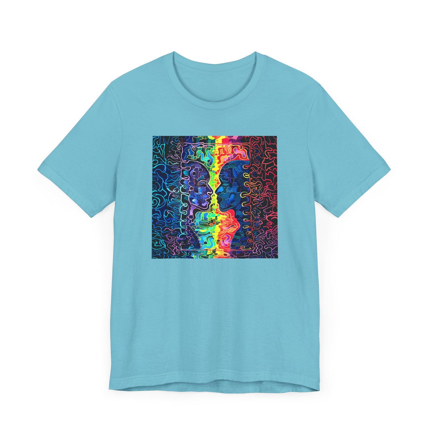 Rainbow puzzel man Unisex Jersey Short Sleeve Tee