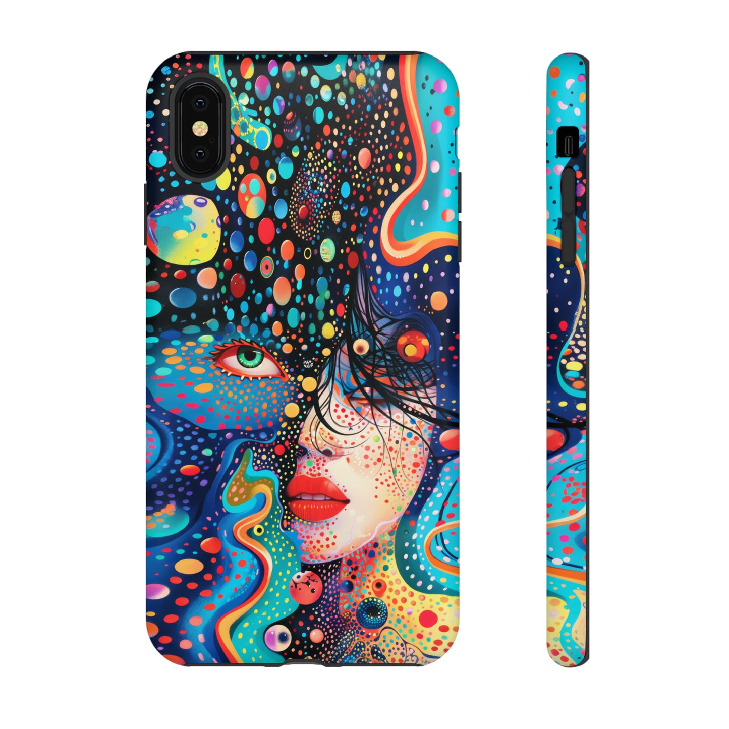 Phone Case, dream in color, Artistic design, Tough Case, Colorful whimsical flower design, iPhone 15, 14, 13, 12, 11, Samsung, Pixel