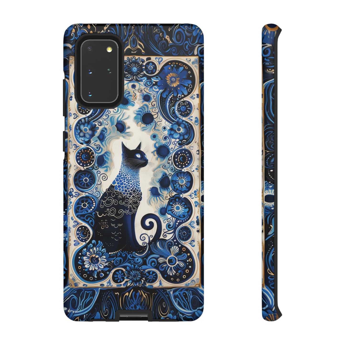 Black cat in frame Tough Cases