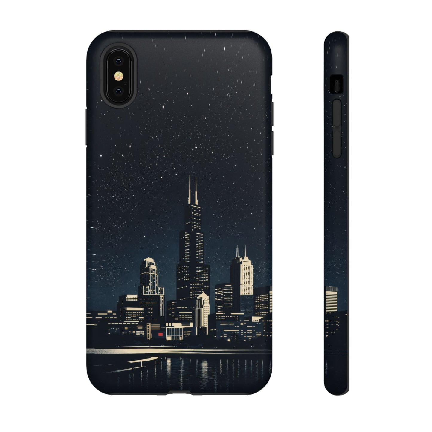 Chicago City Skyline Tough Phone Case – Nighttime Chicago Skyscraper Design