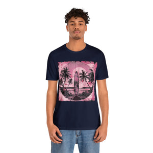Pink vintage surfboard Unisex Jersey Short Sleeve Tee