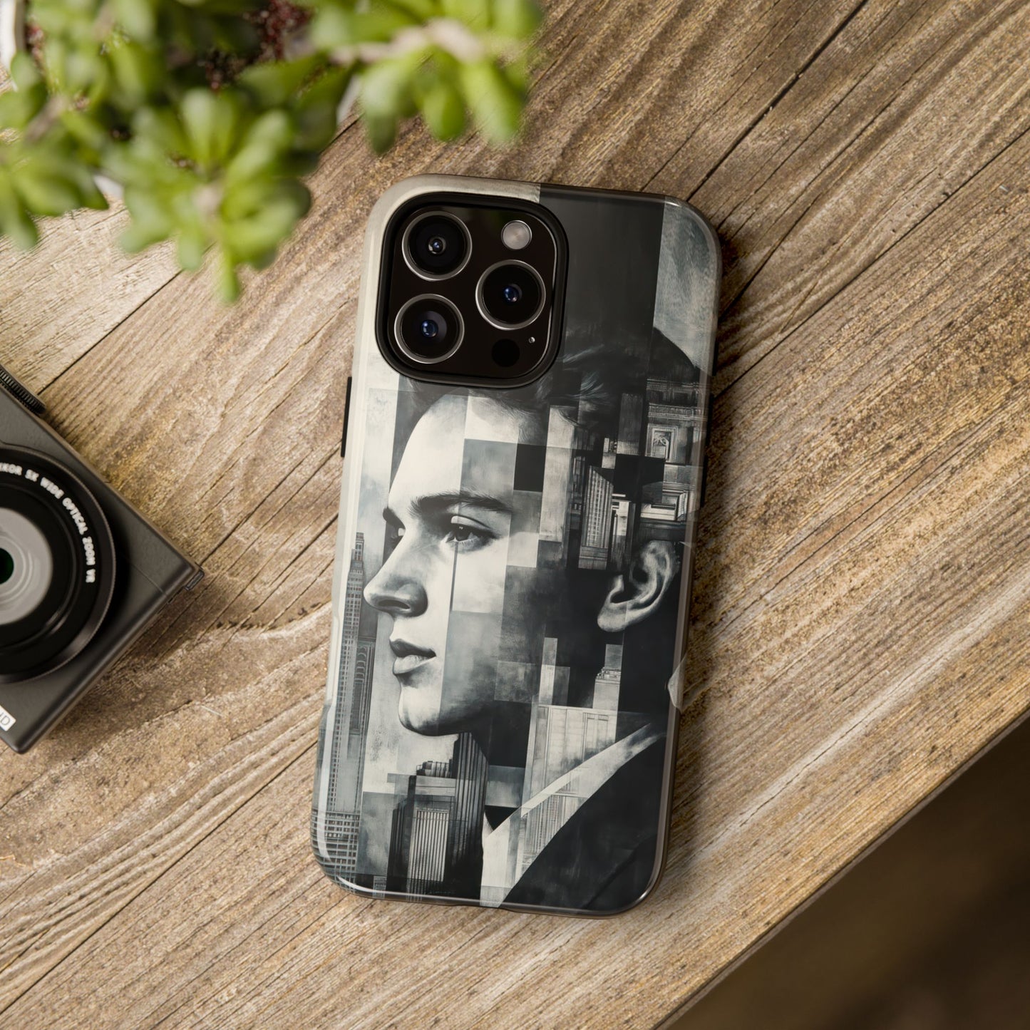 B&W deco Artistic Phone Case - Tough Cases Featuring Abstract Portrait Design