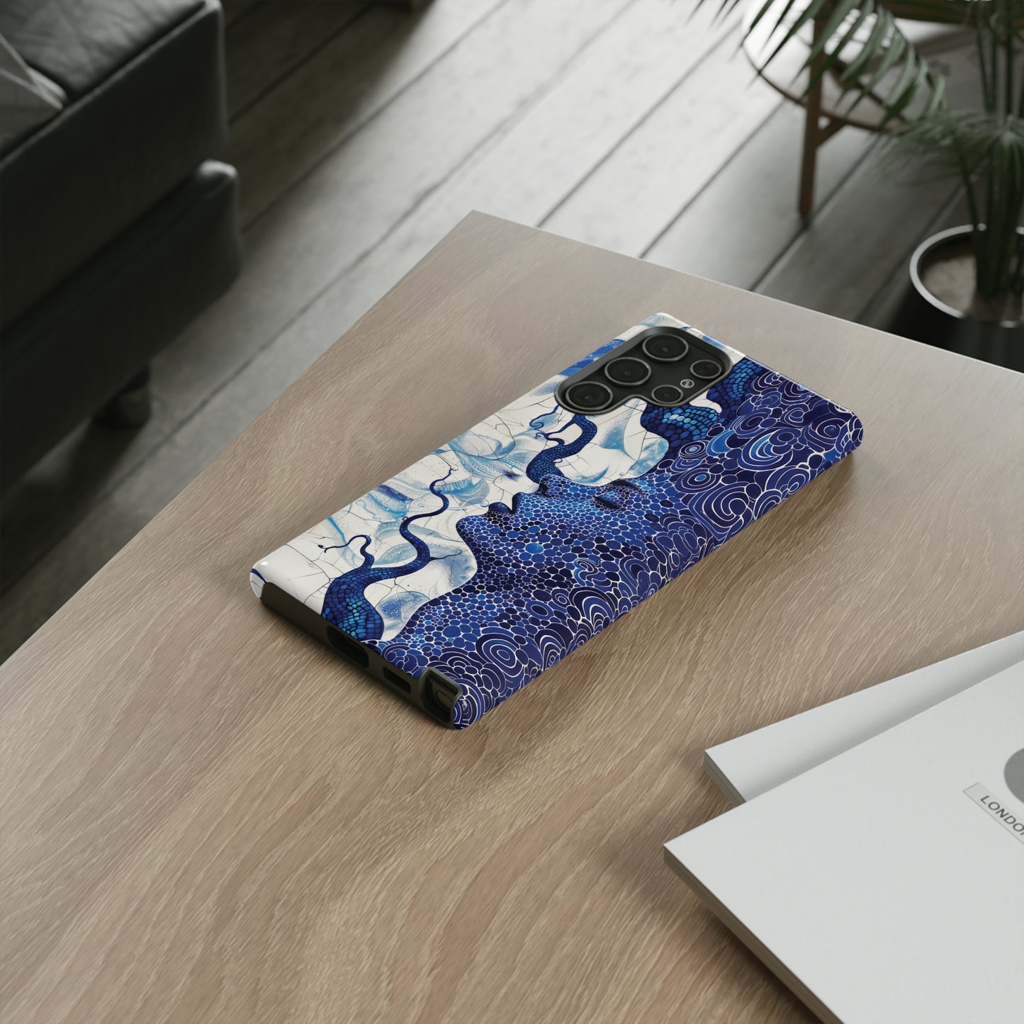 Phone Case, blue woman Artistic design, Tough Case, Colorful whimsical fantasy design, iPhone 15, 14, 13, 12, 11, Samsung, Pixel