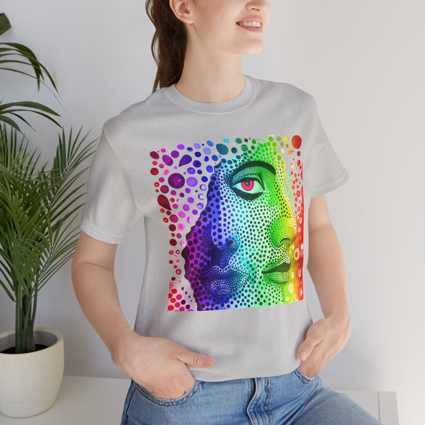 Two faced rainbow Unisex Jersey Short Sleeve Tee