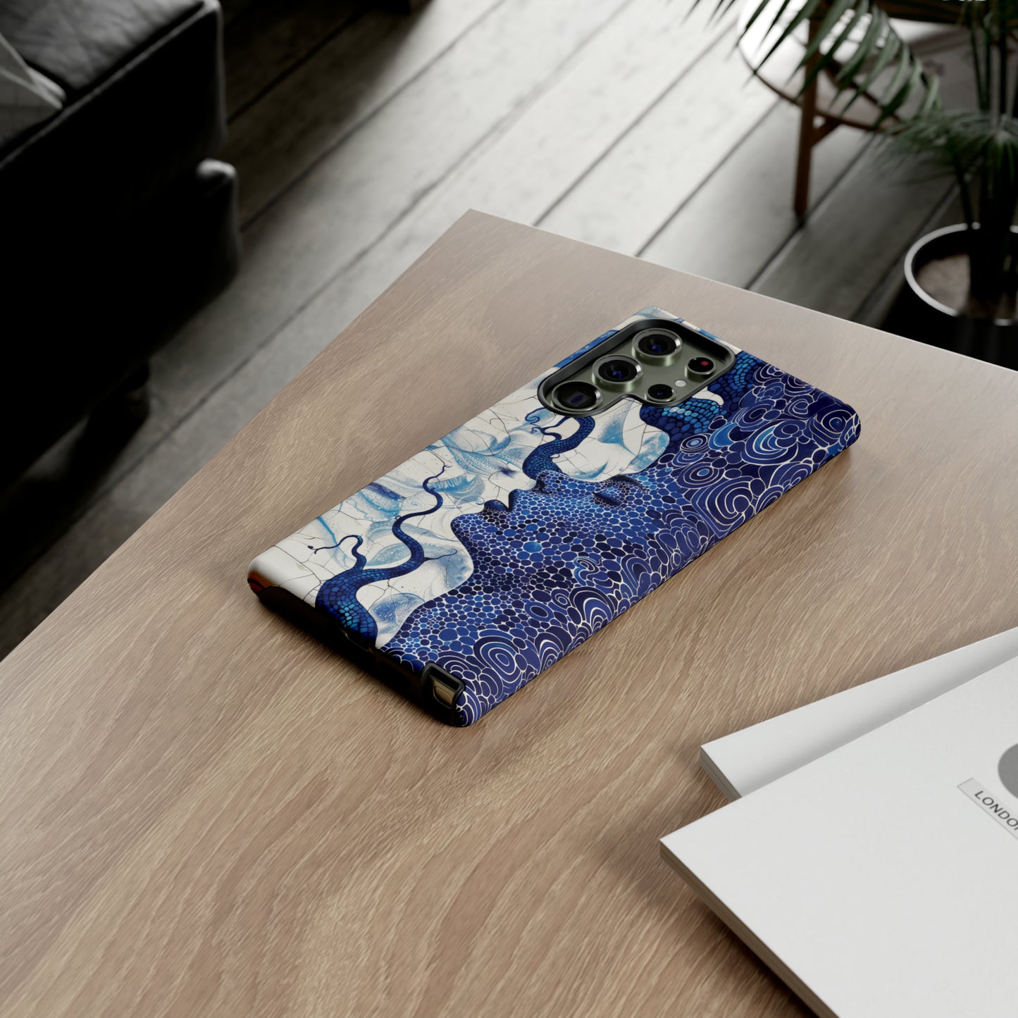 Phone Case, blue woman Artistic design, Tough Case, Colorful whimsical fantasy design, iPhone 15, 14, 13, 12, 11, Samsung, Pixel