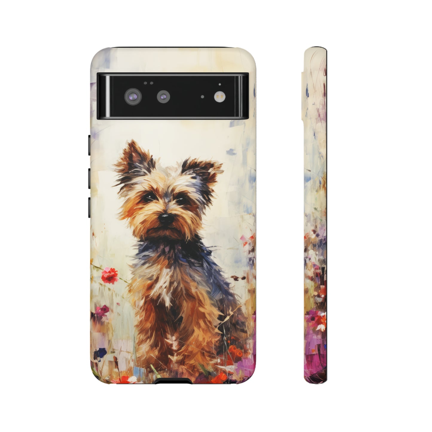 Yorkie in flowers Tough Cases